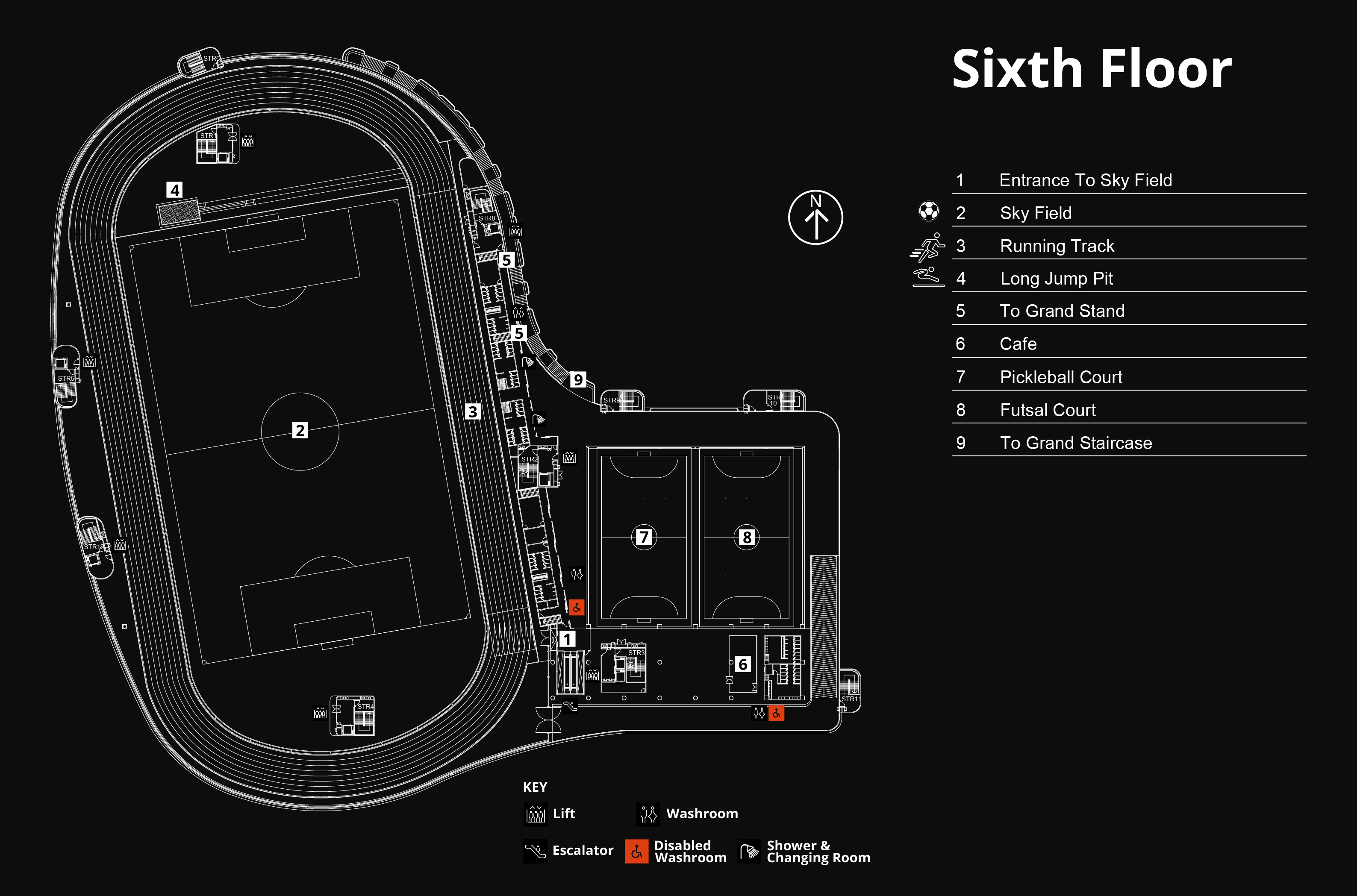 Arena Level 6 (Sky Field) - Floor Plan